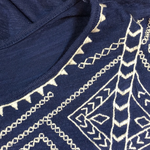 Cable & Gauge Blue Peasant Top Size M. - Picture 5 of 6